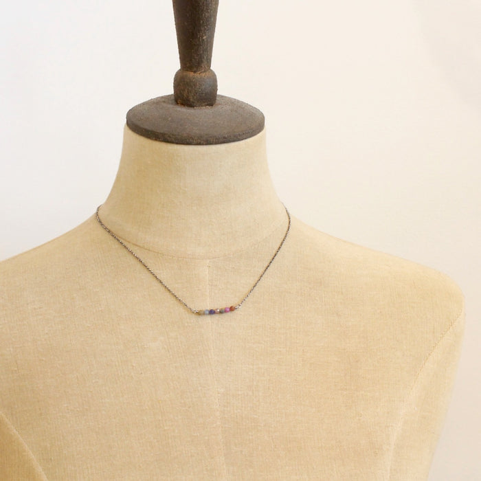 Ruby & Sapphire Scoop Necklace