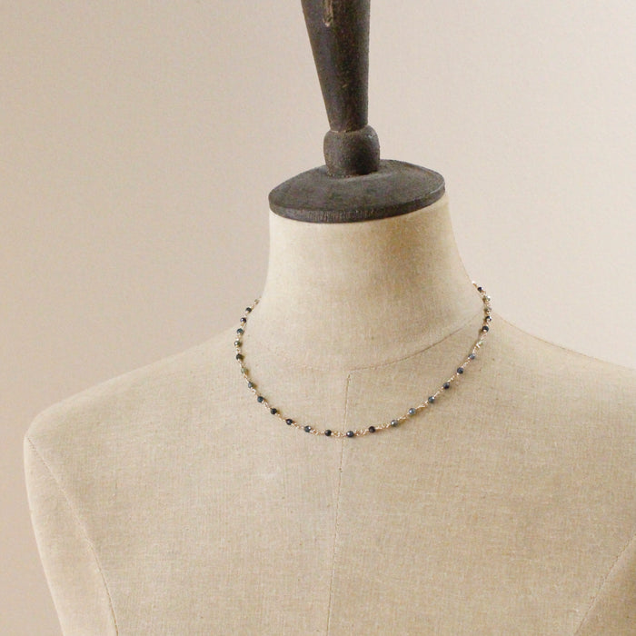 Wrapped Sapphire Gold Necklace