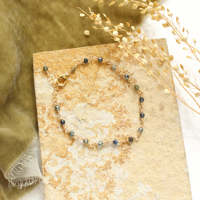 Wrapped Sapphire Gold Bracelet