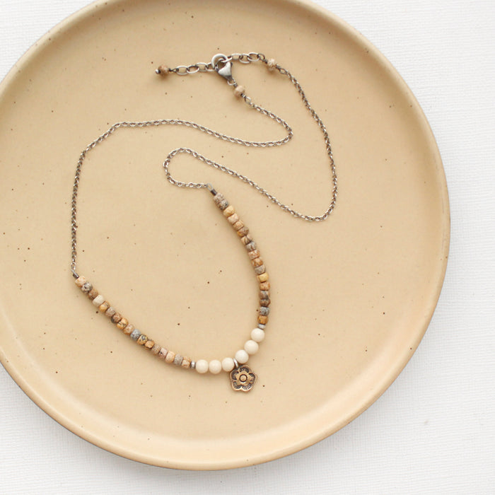 Bronze Mini Cactus Flower Moab Necklace