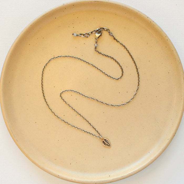 Little Bronze Leaf Necklace