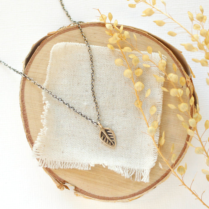 Little Bronze Leaf Necklace