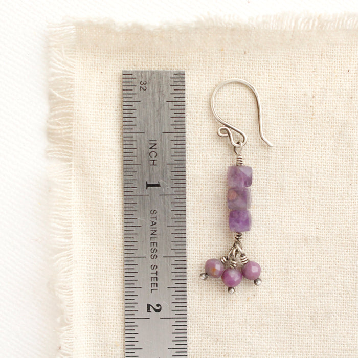 Stacked Orchid Dangle Earrings