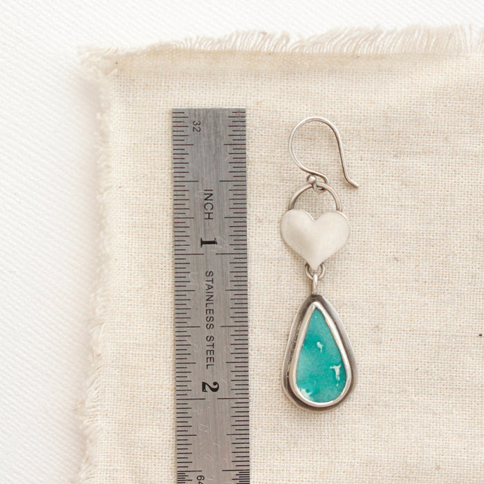 Whitewater Turquoise Heart Earrings