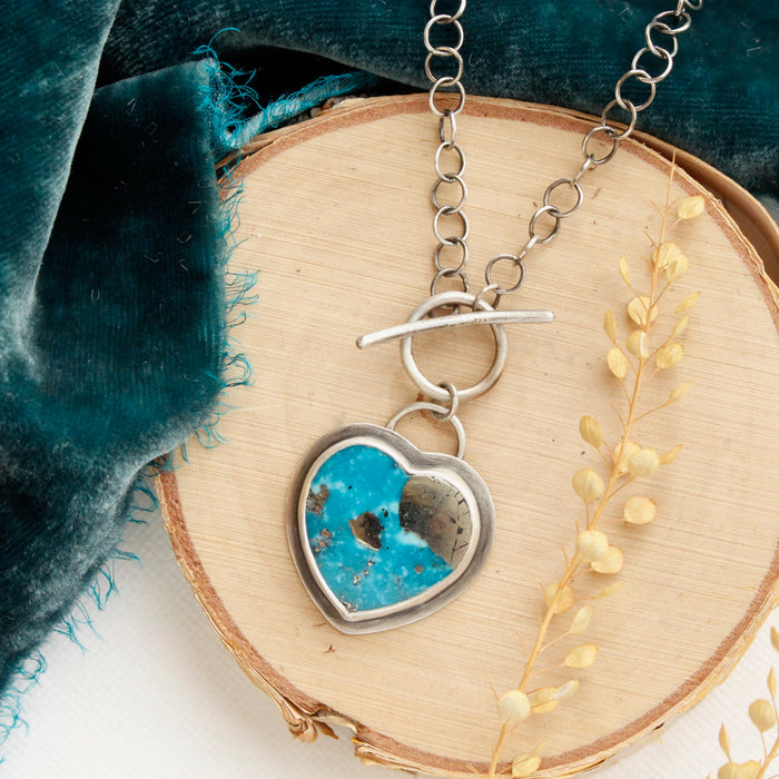 Campitos Turquoise Heart Toggle Necklace