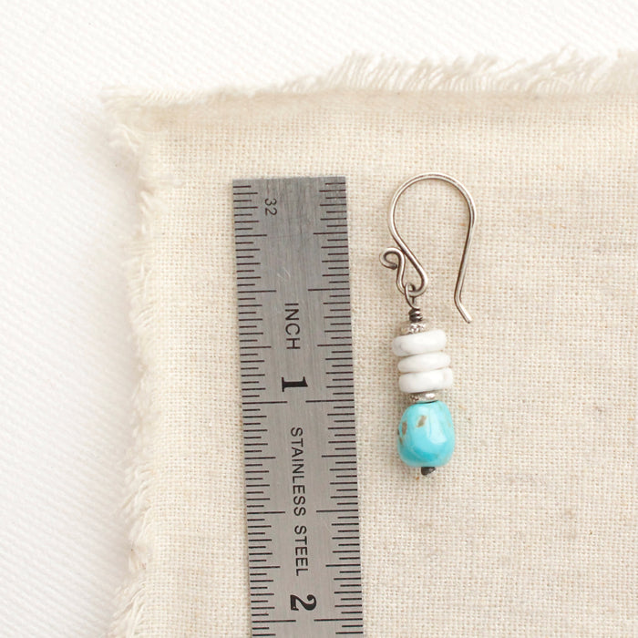 Stacked Turquoise & Howlite Earrings