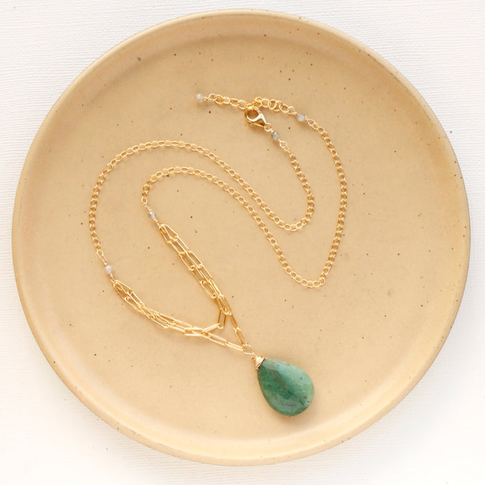 Emerald Jasper Double Strand Necklace