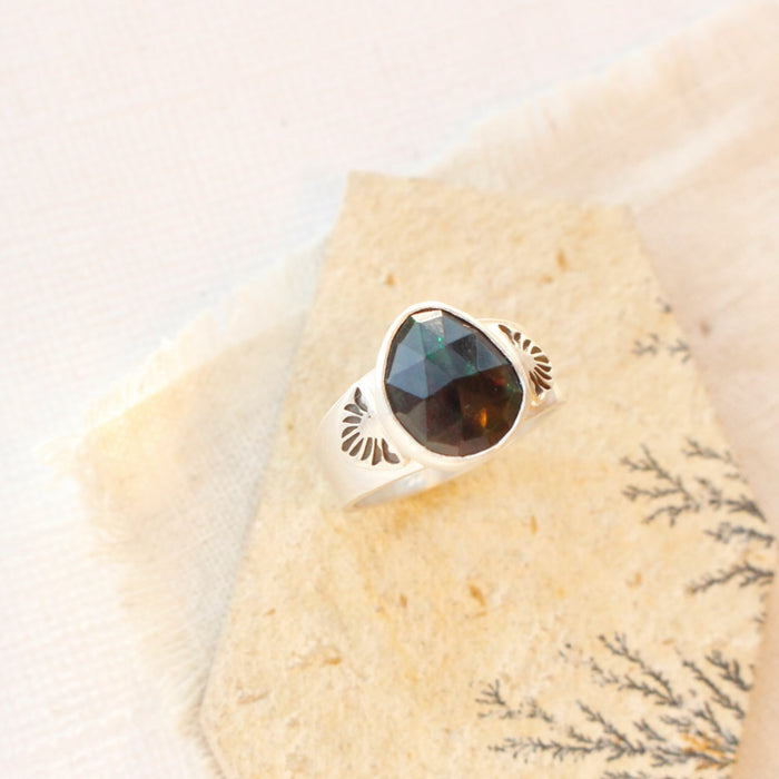Black Ethiopian Opal Ring