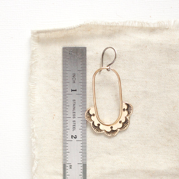 Bronze Columbine Hoop Earrings
