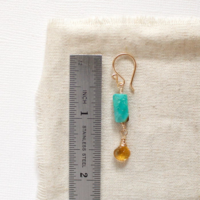 Turquoise & Citrine Earrings