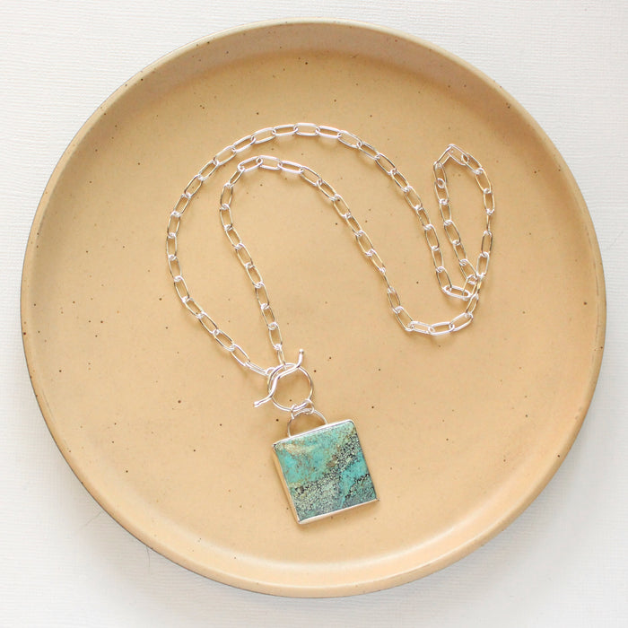 Turquoise Square Statement Necklace