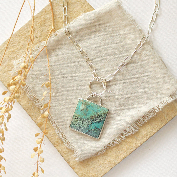 Turquoise Square Statement Necklace