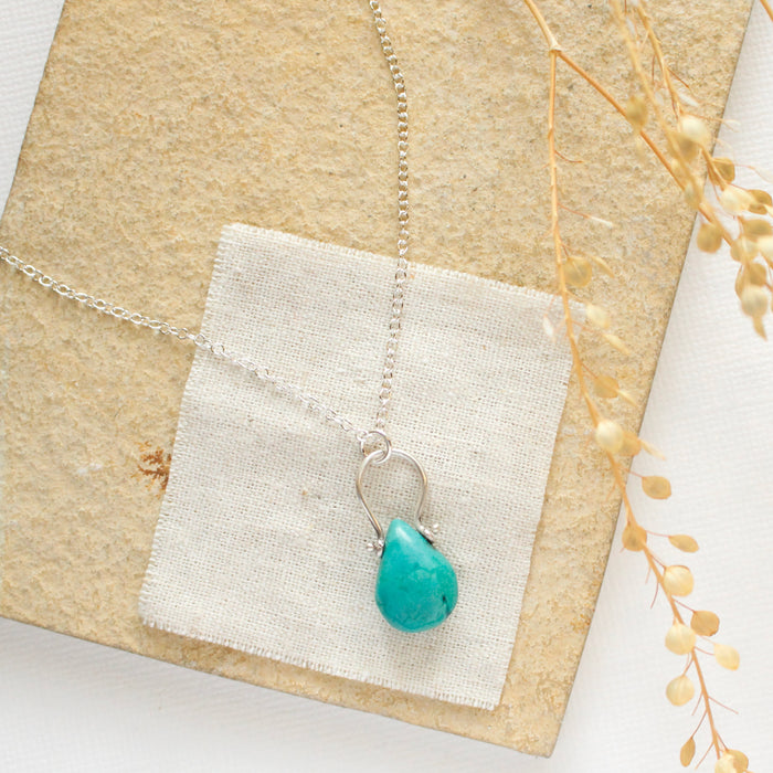 Pinned Turquoise Drop Necklace