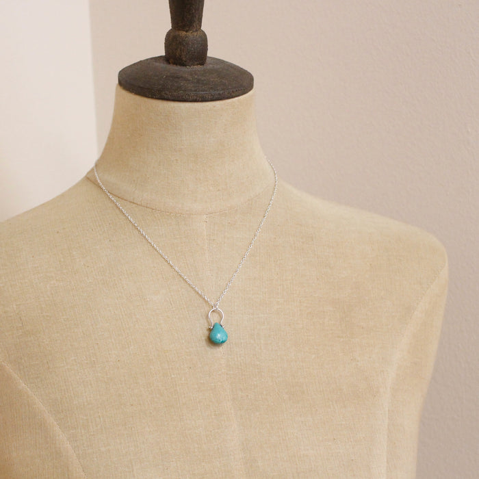 Pinned Turquoise Drop Necklace