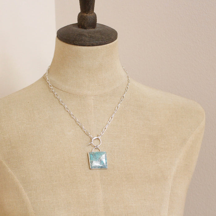 Turquoise Square Statement Necklace