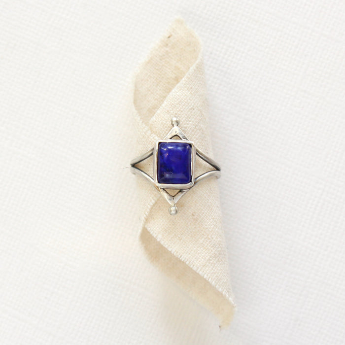 Lapis Double Points Ring
