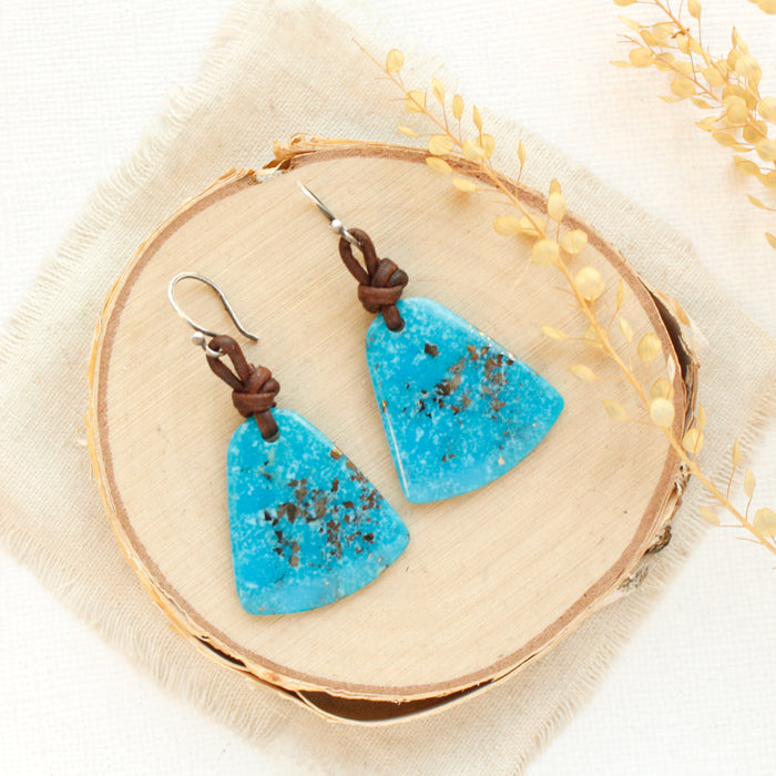 Campitos Turquoise Slice Earrings