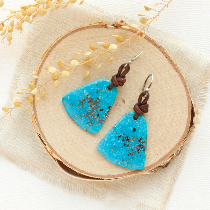 Campitos Turquoise Slice Earrings