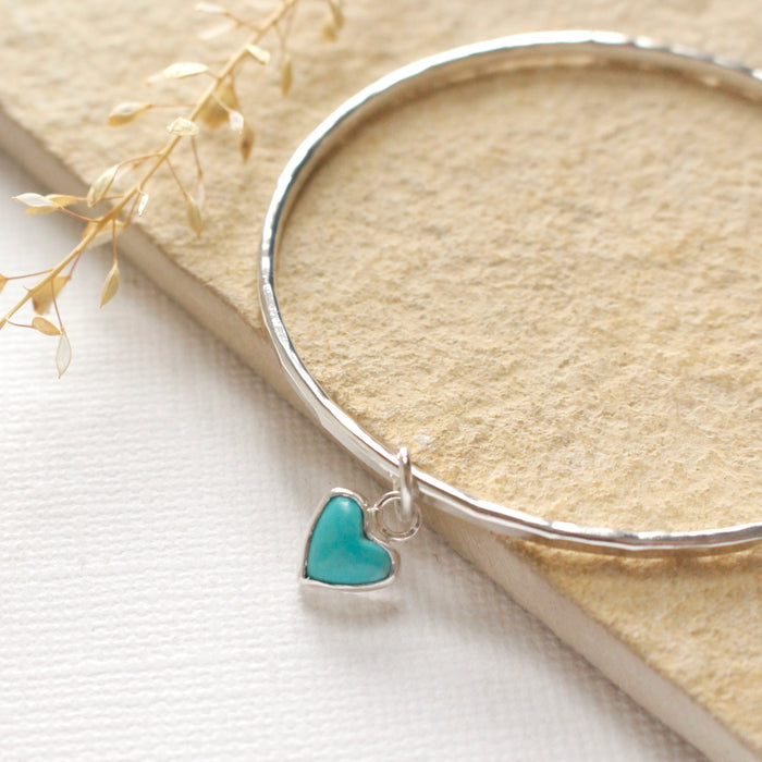 Be Mine Heart Silver Bangle
