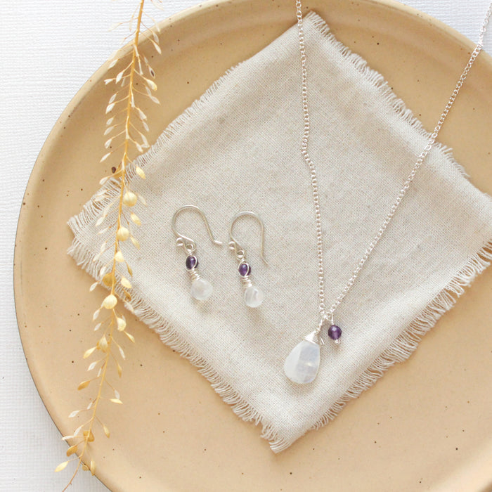 Amethyst & Moonstone Earrings