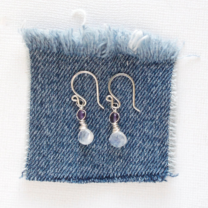 Amethyst & Moonstone Earrings
