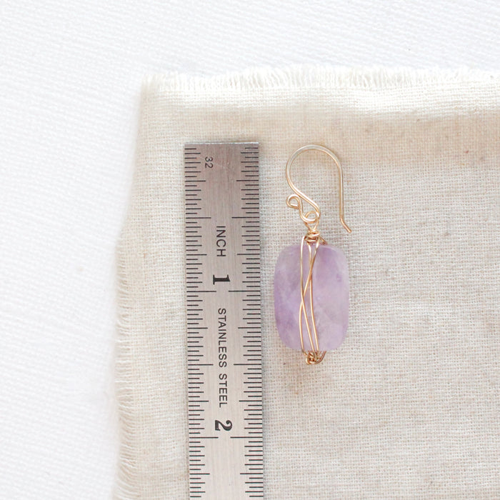 Wrapped Amethyst Earrings