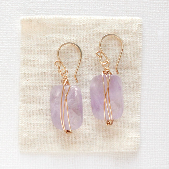 Wrapped Amethyst Earrings