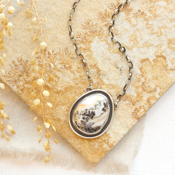 Framed Dendritic Opal Necklace