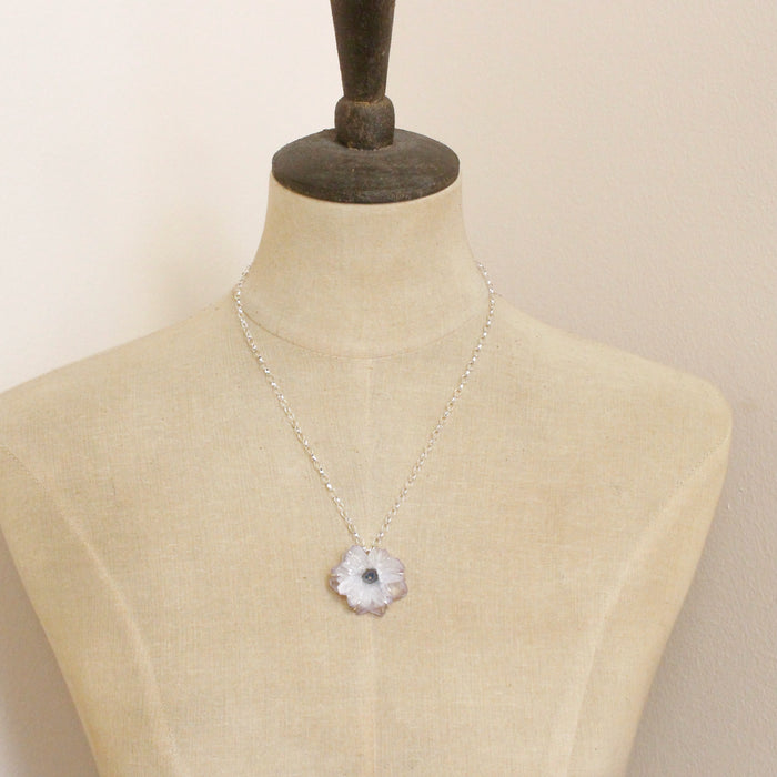 Amethyst Stalactite Flower Necklace