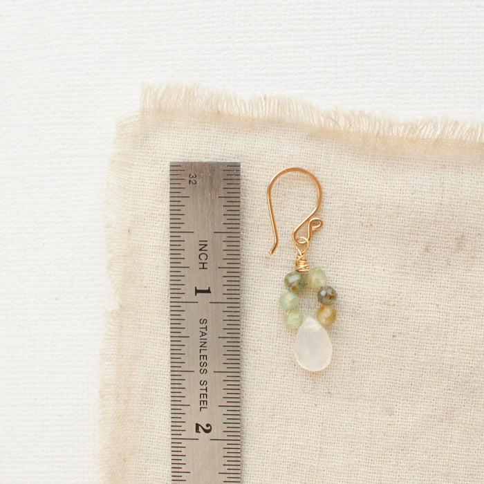 Green Kyanite & Moonstone Earrings