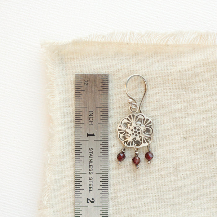 Scalloped Garnet Earrings