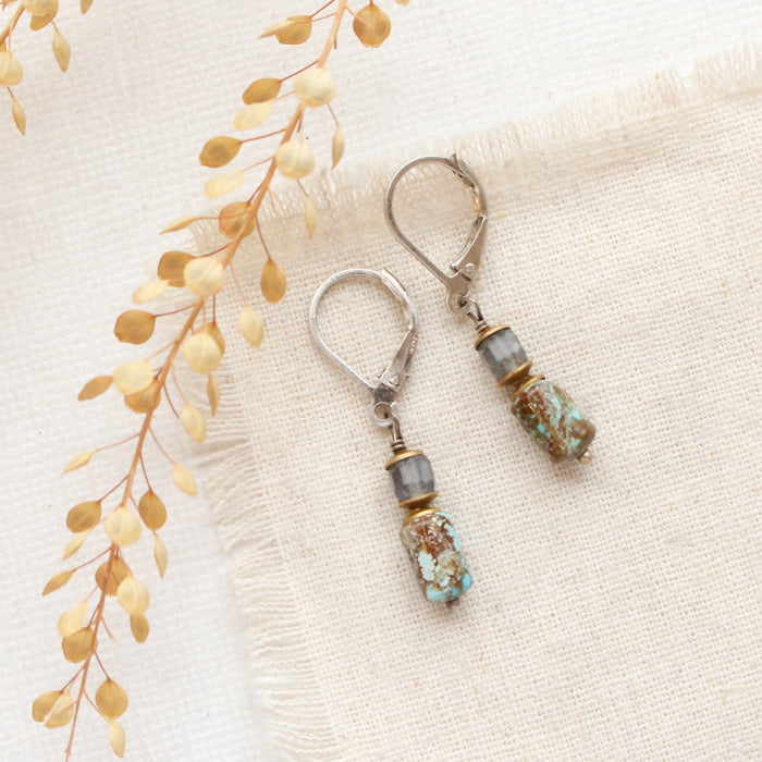 Labradorite & Turquoise Earrings