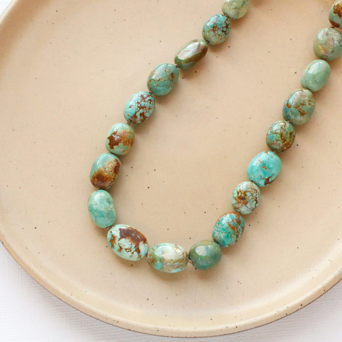 Knotted Rustic Turquoise Necklace