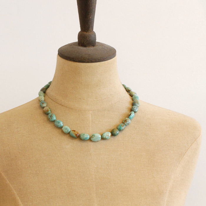 Knotted Rustic Turquoise Necklace