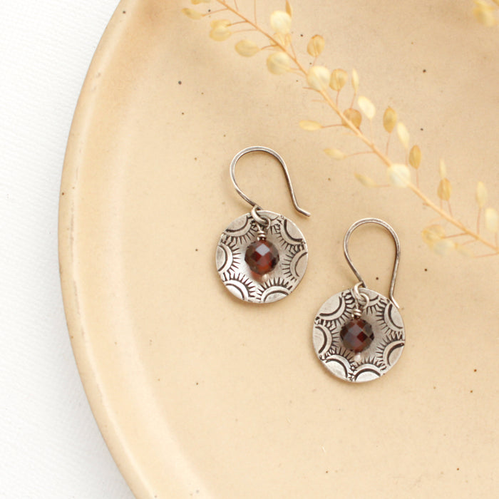 Garnet Jolie Cupped Earrings