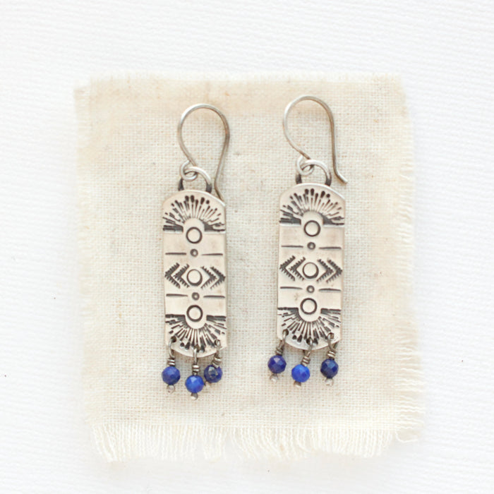 Lapis Celestial Bar Earrings