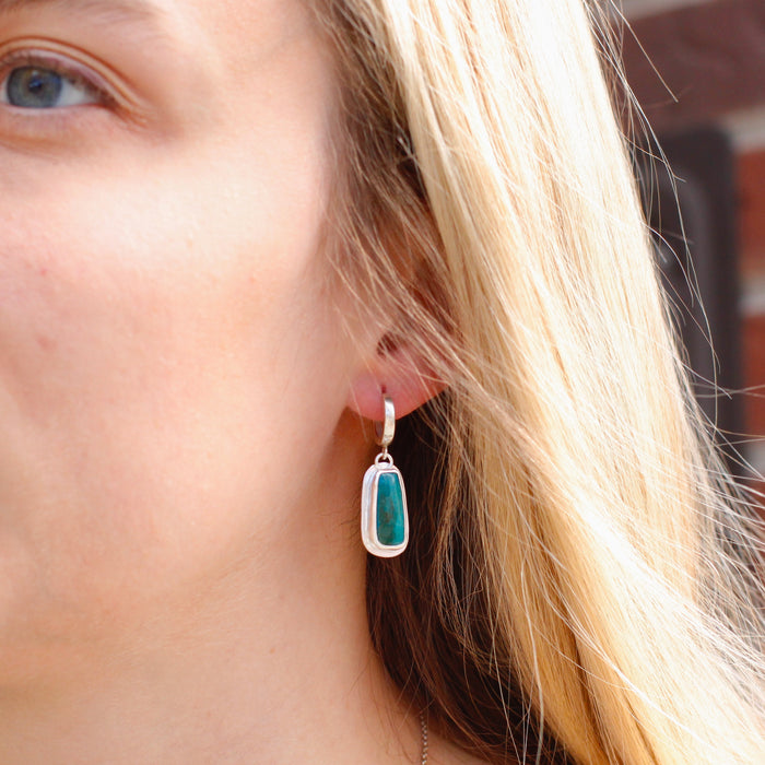 Peruvian Opal Huggie Hoop Earrings