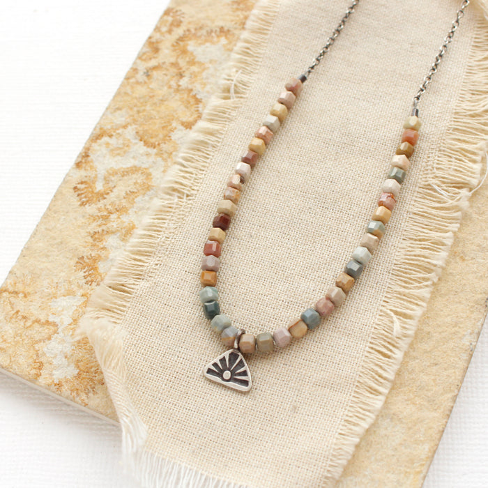 Sun Rise Rainbow Agate Necklace