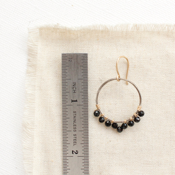 Black Tourmaline Hoop Earrings