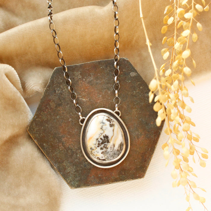 Framed Dendritic Opal Necklace