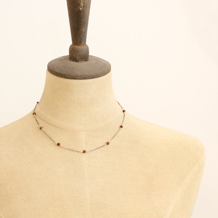 Garnet Satellite Necklace