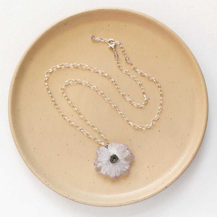 Amethyst Stalactite Flower Necklace