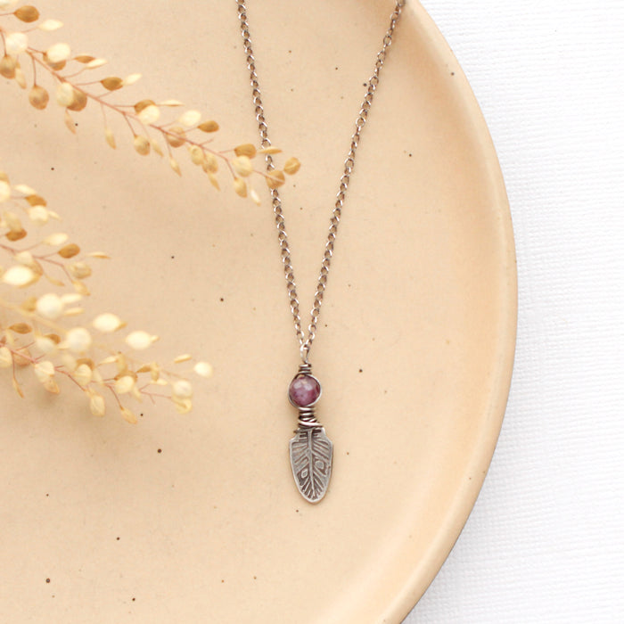 Ruby & Feather Necklace