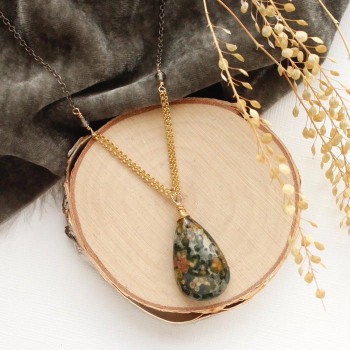 Ocean Jasper Mixed Metal Necklace