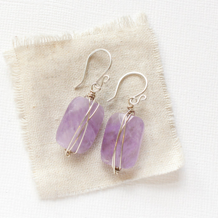 Wrapped Amethyst Earrings