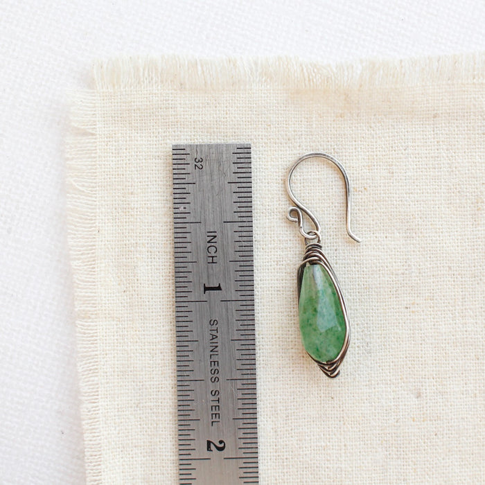 Wrapped Green Chalcedony Earrings