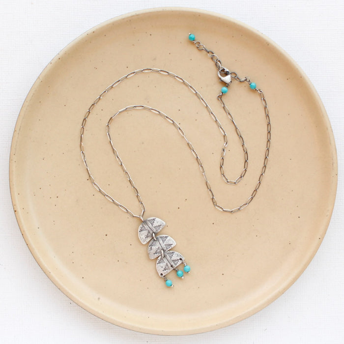 Pakal Trio Turquoise Dangle Necklace