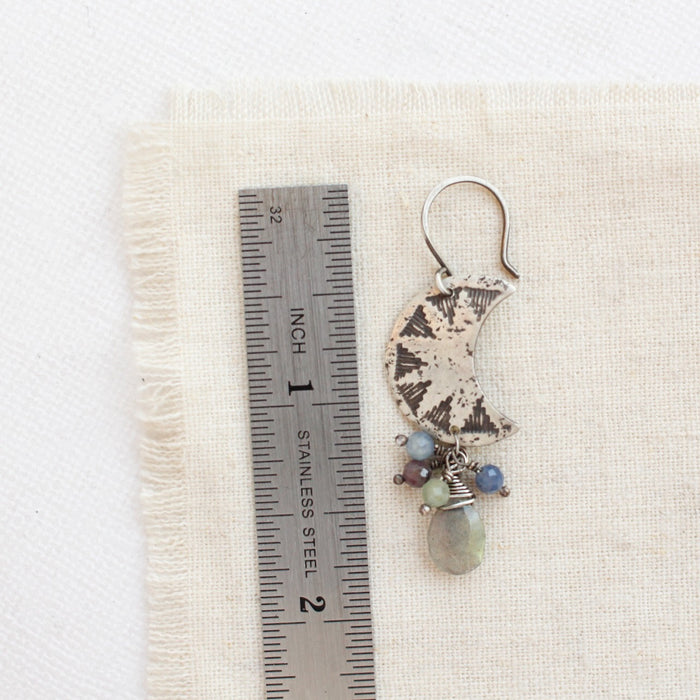 Pakal Moon Sapphire & Labradorite Cluster Earrings