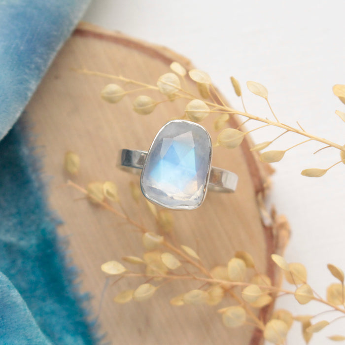Rainbow Moonstone Ring