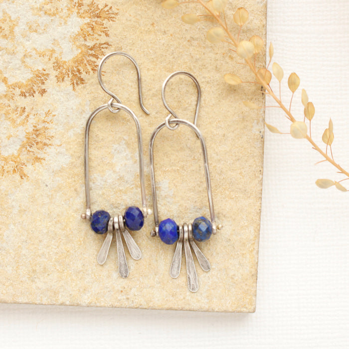 Pinned Lapis Arch Earrings